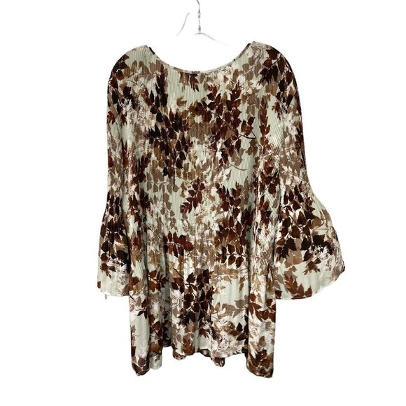 Catherines Floral Crinkle Tunic Top Plus Size 3X 26-28W Lightweight Pleated - Picture 5 of 5